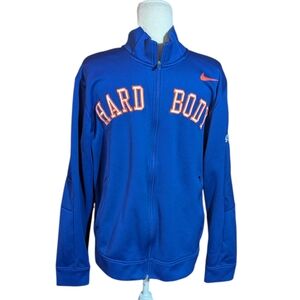 Nike Hard Body Muscle Mania Athletic Zip Front Jacket Blue Bodybuilder Sz L